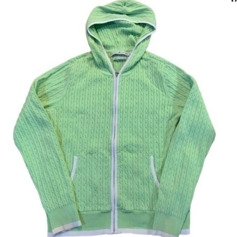 Tommy Hilfiger Light Green Zip-Up Sweater